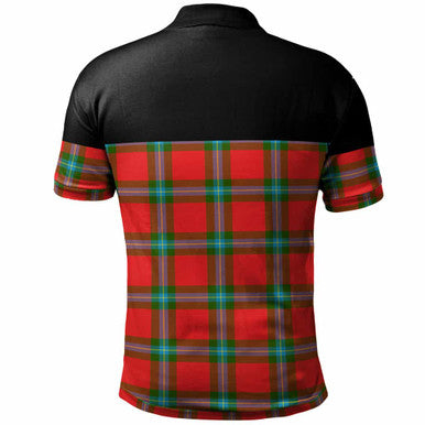 Scottish MacLaine of Loch Buie Clan Tartan Polo Shirt - Horizontal Style Back Side Tartan Plaid