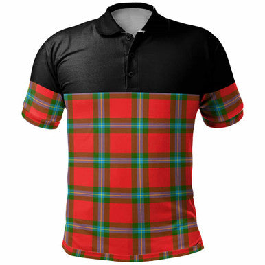 Scottish MacLaine of Loch Buie Clan Tartan Polo Shirt - Horizontal Style Front Side Tartan Plaid