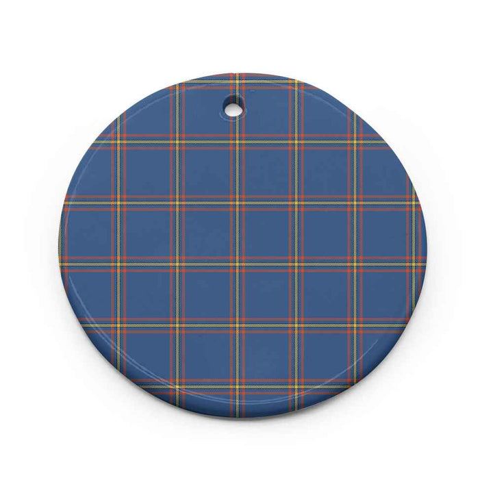 Scottish MacLaine of Loch Buie Hunting Ancient Clan Tartan Ceramic Ornament Circle Shape Tartan Plaid