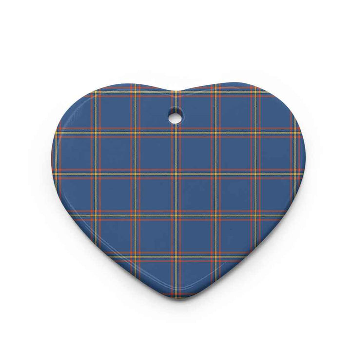 Scottish MacLaine of Loch Buie Hunting Ancient Clan Tartan Ceramic Ornament Heart Shape Tartan Plaid