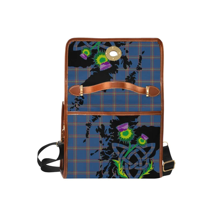 Scottish MacLaine of Loch Buie Hunting Ancient Clan Tartan Waterproof Canvas Bag With Thistle Tartan Plaid 6