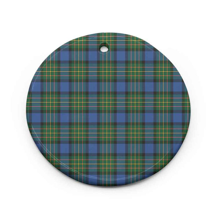 Scottish MacLaren Ancient Clan Tartan Ceramic Ornament Circle Shape Tartan Plaid