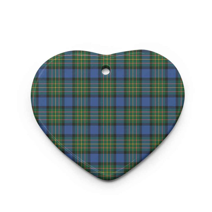 Scottish MacLaren Ancient Clan Tartan Ceramic Ornament Heart Shape Tartan Plaid
