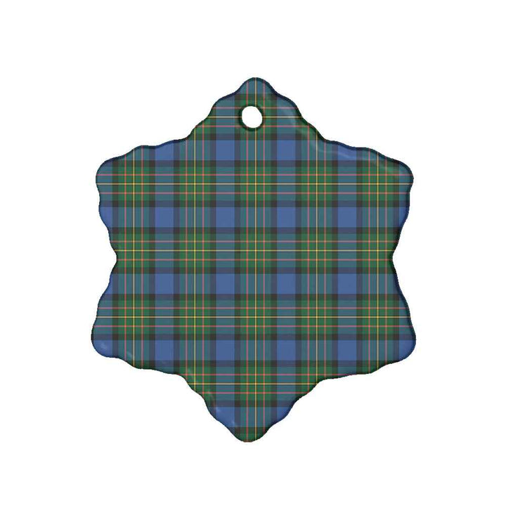 Scottish MacLaren Ancient Clan Tartan Ceramic Ornament Snow Flake Shape Tartan Plaid