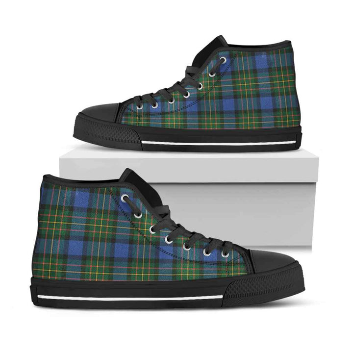 Scottish MacLaren Ancient Clan Tartan High Top Shoes Black Sole Tartan Plaid