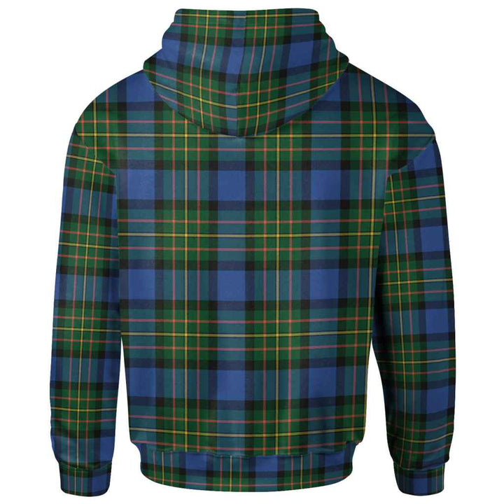 Scottish MacLaren Ancient Clan Tartan Hoodie Back Side Tartan Plaid