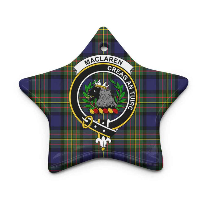 Scottish MacLaren Clan Crest Tartan Ceramic Ornament Star Shape Tartan Plaid