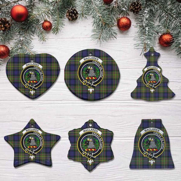 Scottish MacLaren Clan Crest Tartan Ceramic Ornament All Tartan Plaid
