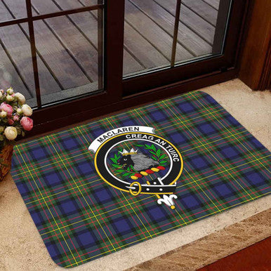 Scottish MacLaren Clan Crest Tartan Door Mat Tartan Plaid 1