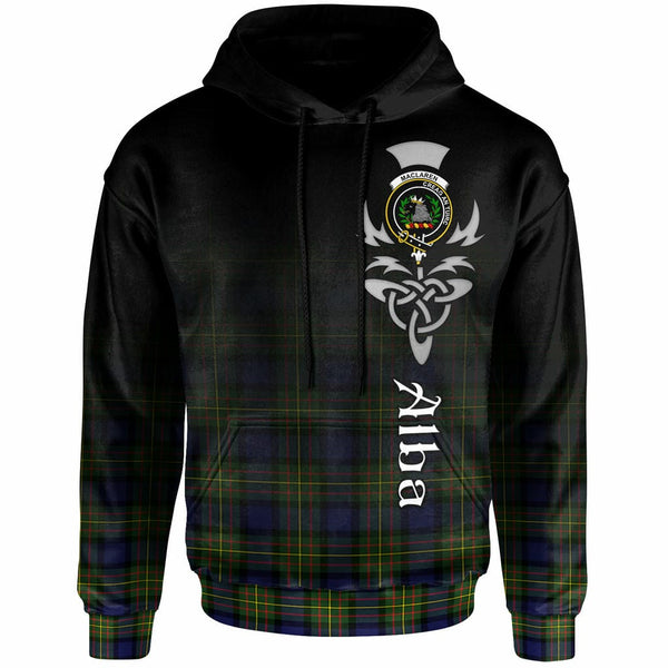 Scottish MacLaren Clan Crest Tartan Hoodie - Alba Gu Brath Family Crest Celtic Inspired Front Side Tartan Plaid