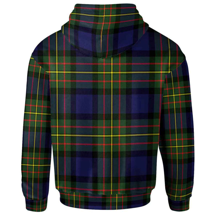 Scottish MacLaren Clan Crest Tartan Hoodie Back Side Tartan Plaid