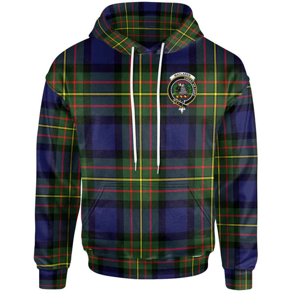 Scottish MacLaren Clan Crest Tartan Hoodie Front Side Tartan Plaid