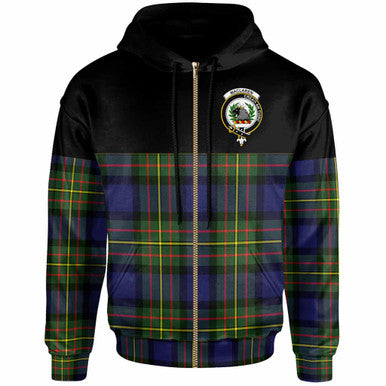 Scottish MacLaren Clan Crest Tartan Hoodie - Horizontal Style Zip-up Tartan Plaid