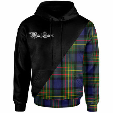 Scottish MacLaren Clan Crest Tartan Hoodie - Military Logo Front Side Tartan Plaid