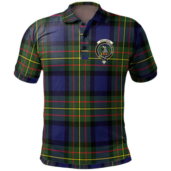 Scottish MacLaren Clan Crest Tartan Polo Shirt Front Side Tartan Plaid