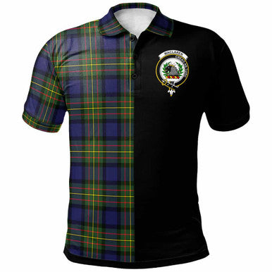 Scottish MacLaren Clan Crest Tartan Polo Shirt - Half in Me Front Side Tartan Plaid