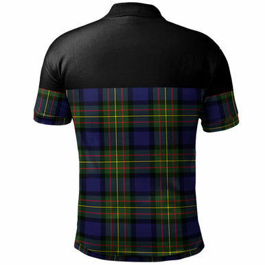 Scottish MacLaren Clan Crest Tartan Polo Shirt - Horizontal Style Back Side Tartan Plaid