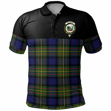 Scottish MacLaren Clan Crest Tartan Polo Shirt - Horizontal Style Front Side Tartan Plaid