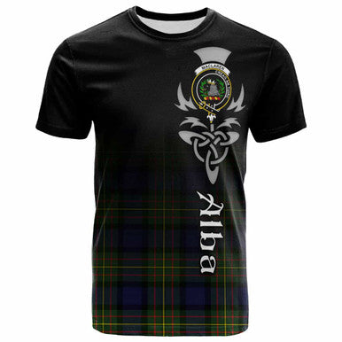 Scottish MacLaren Clan Crest Tartan T-Shirt - Alba Gu Brath Family Crest Celtic Inspired Front Side Tartan Plaid