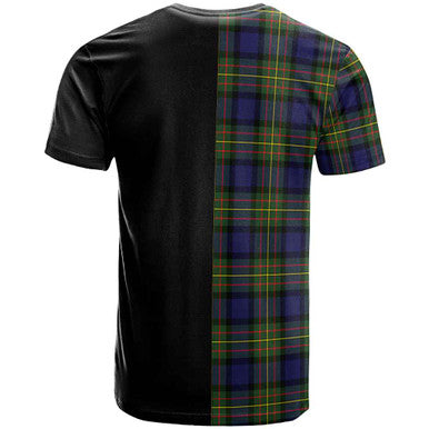 Scottish MacLaren Clan Crest Tartan T-Shirt Half in Me Back Side Tartan Plaid