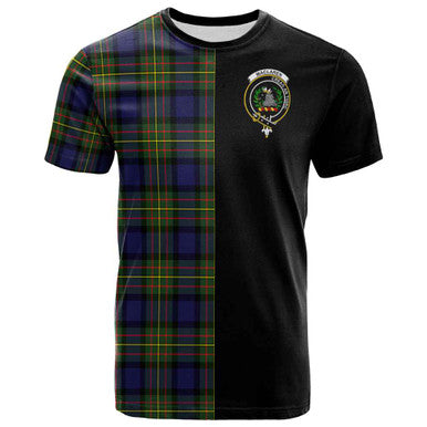 Scottish MacLaren Clan Crest Tartan T-Shirt Half in Me Front Side Tartan Plaid