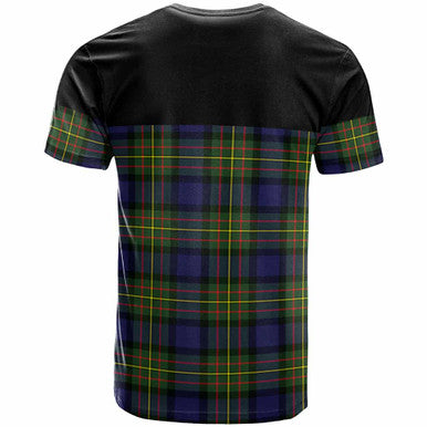 Scottish MacLaren Clan Crest Tartan T-Shirt - Horizontal Style Back Side Tartan Plaid