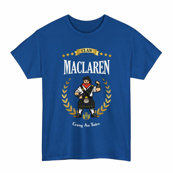 Scottish MacLaren Clan Tartan T-Shirt - Motto Scotsman Tartan Plaid Royal Color