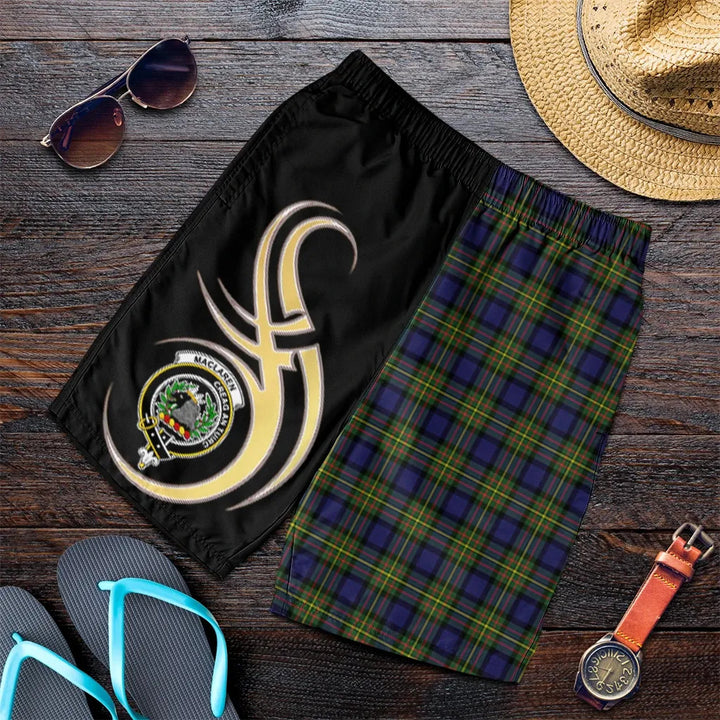 Scottish MacLaren Modern Clan Crest Tartan Believe in Me Men's Shorts