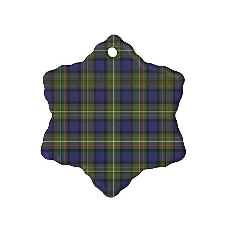 Scottish MacLaren Modern Clan Tartan Ceramic Ornament Snow Flake Shape Tartan Plaid