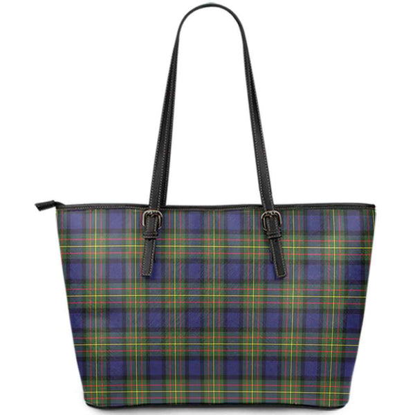 Scottish MacLaren Modern Clan Tartan Leather Tote Tartan Plaid