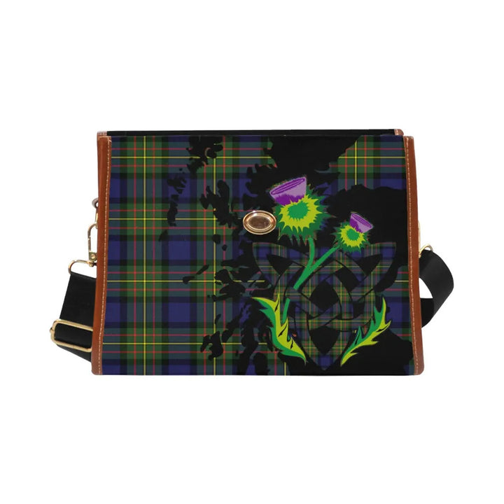 Scottish MacLaren Modern Clan Tartan Waterproof Canvas Bag With Thistle Tartan Plaid 2