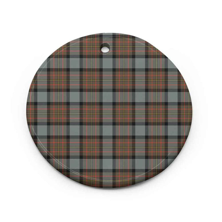 Scottish MacLaren Weathered Clan Tartan Ceramic Ornament Circle Shape Tartan Plaid