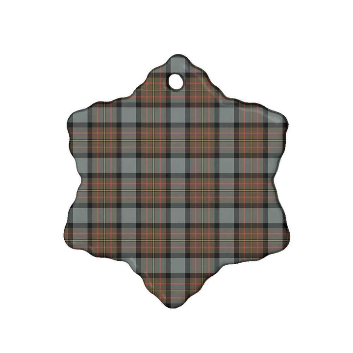 Scottish MacLaren Weathered Clan Tartan Ceramic Ornament Snow Flake Shape Tartan Plaid