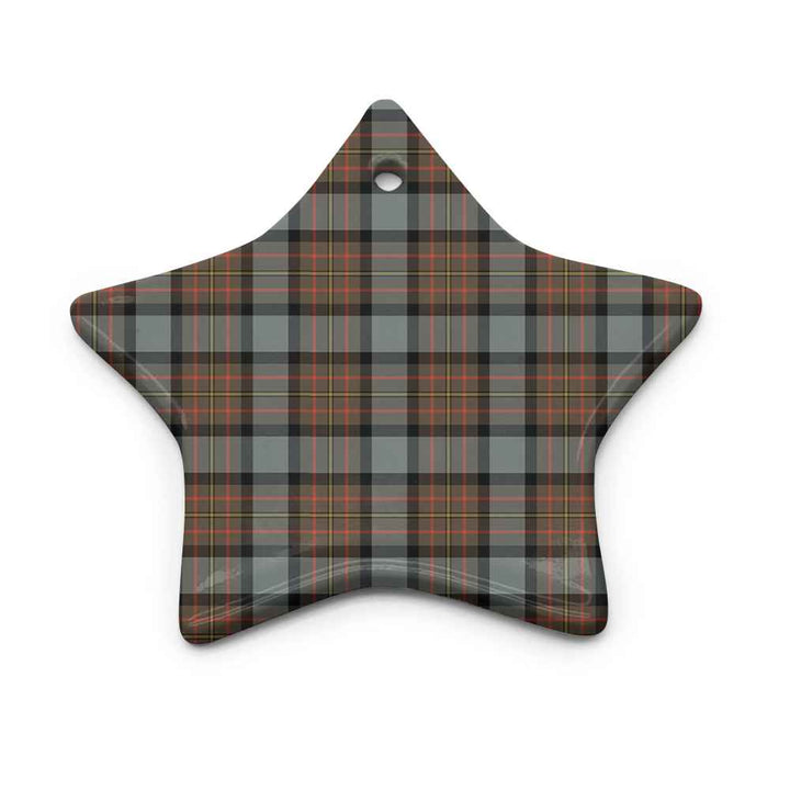 Scottish MacLaren Weathered Clan Tartan Ceramic Ornament Star Shape Tartan Plaid