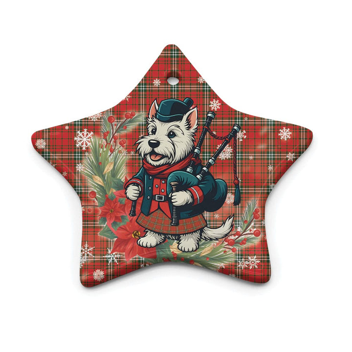 Scottish MacLay Modern Clan Tartan Ceramic Ornament Cute Scottish Terrier Dog Star Style Tartan Plaid