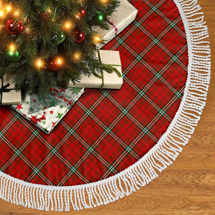 Scottish MacLay Modern Clan Tartan Christmas Tree Skirt Tassels 2 Tartan Plaid