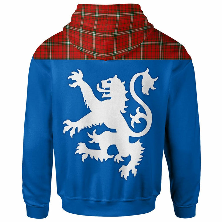 Scottish MacLay Modern Clan Tartan Hoodie - Lion Rampant of Scotland With Flag back Side Tartan Plaid