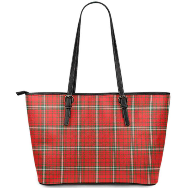 Scottish MacLay Modern Clan Tartan Leather Tote Tartan Plaid