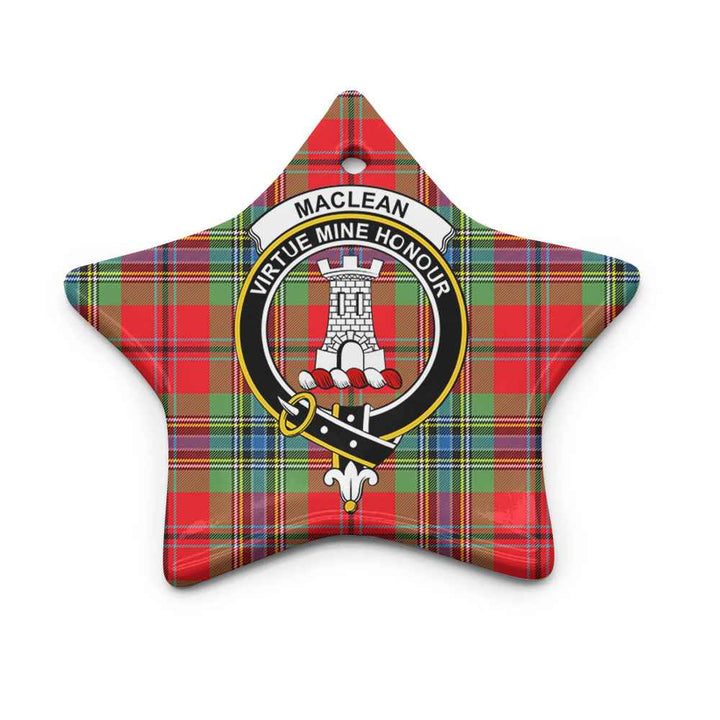 Scottish MacLean Clan Crest Tartan Ceramic Ornament Star Shape Tartan Plaid
