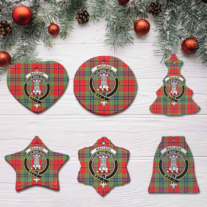 Scottish MacLean Clan Crest Tartan Ceramic Ornament All Tartan Plaid