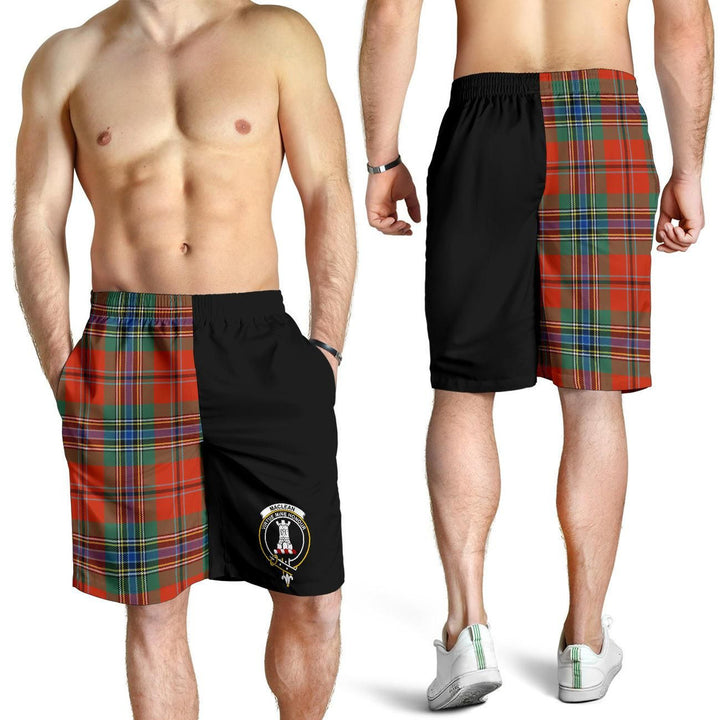 Scottish MacLean Clan Crest Tartan Half of Me Men's Shorts