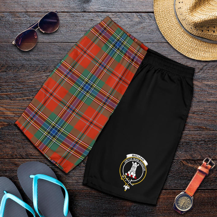 Scottish MacLean Clan Crest Tartan Half of Me Men's Shorts