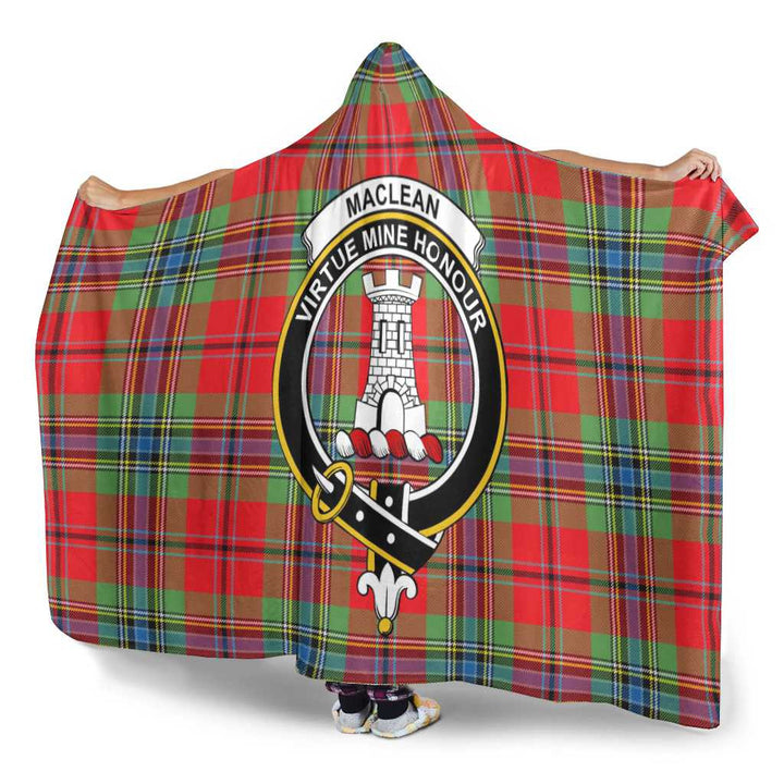 Scottish MacLean Clan Crest Tartan Hooded Blanket Tartan Plaid 3