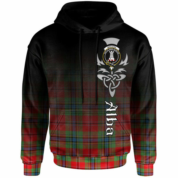 Scottish MacLean Clan Crest Tartan Hoodie - Alba Gu Brath Family Crest Celtic Inspired Front Side Tartan Plaid