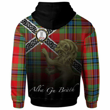 Scottish MacLean Clan Crest Tartan Hoodie - Scotland Lion Back Side Tartan Plaid