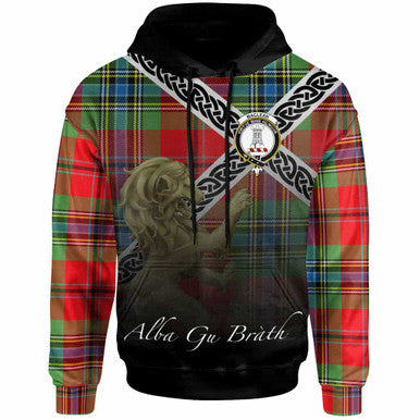 Scottish MacLean Clan Crest Tartan Hoodie - Scotland Lion Front Side Tartan Plaid