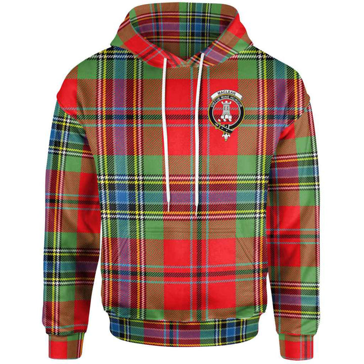 Scottish MacLean Clan Crest Tartan Hoodie Front Side Tartan Plaid