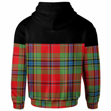 Scottish MacLean Clan Crest Tartan Hoodie - Horizontal Style Back Side Tartan Plaid