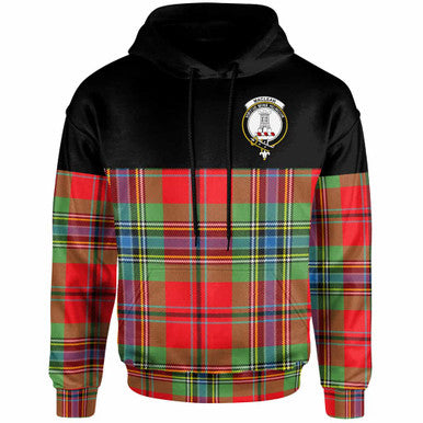 Scottish MacLean Clan Crest Tartan Hoodie - Horizontal Style Front Side Tartan Plaid