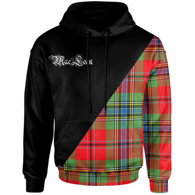 Scottish MacLean Clan Crest Tartan Hoodie - Military Logo Front Side Tartan Plaid